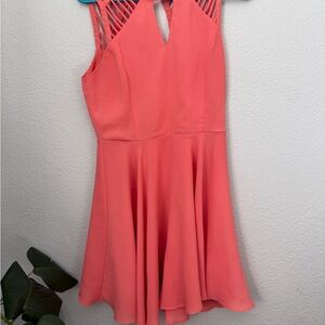 peach coral fit and flare cutout dress from Urban Outfitters